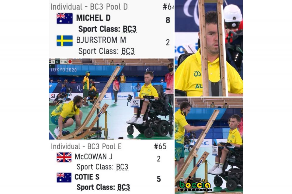 Dan Michel, Australian Paralympian, competing in Boccia