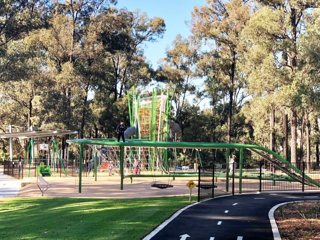 Climbing ropes and net course at Deerbush Park