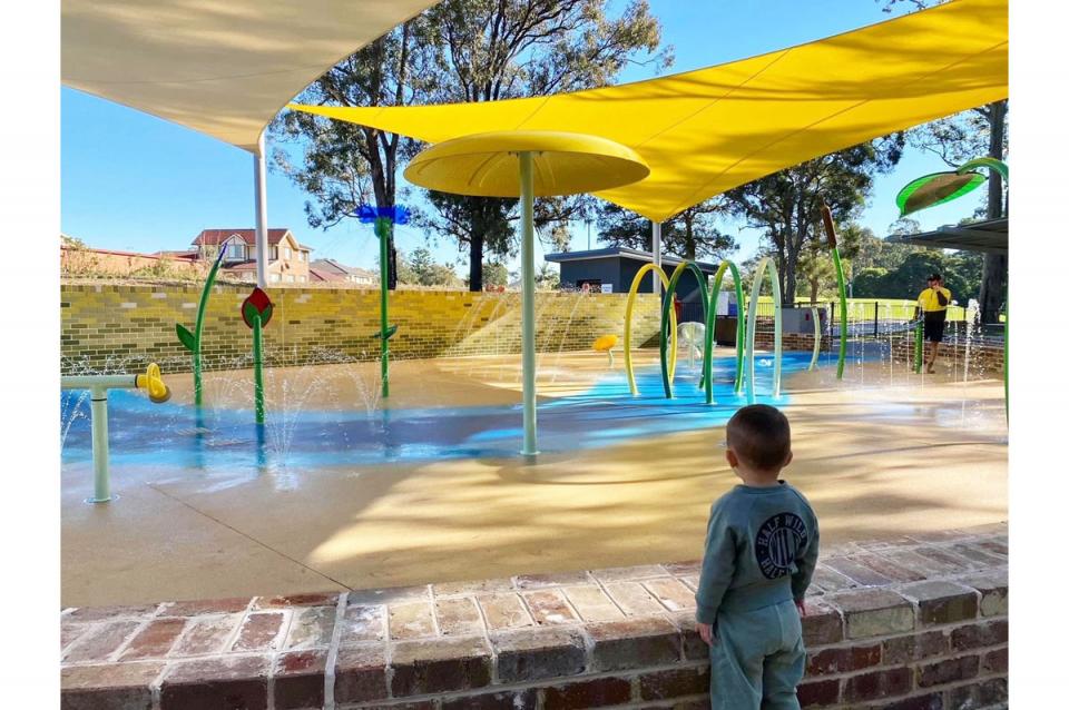 Splash Pad Water Play area at Deerbush Park All-Abilities Playground