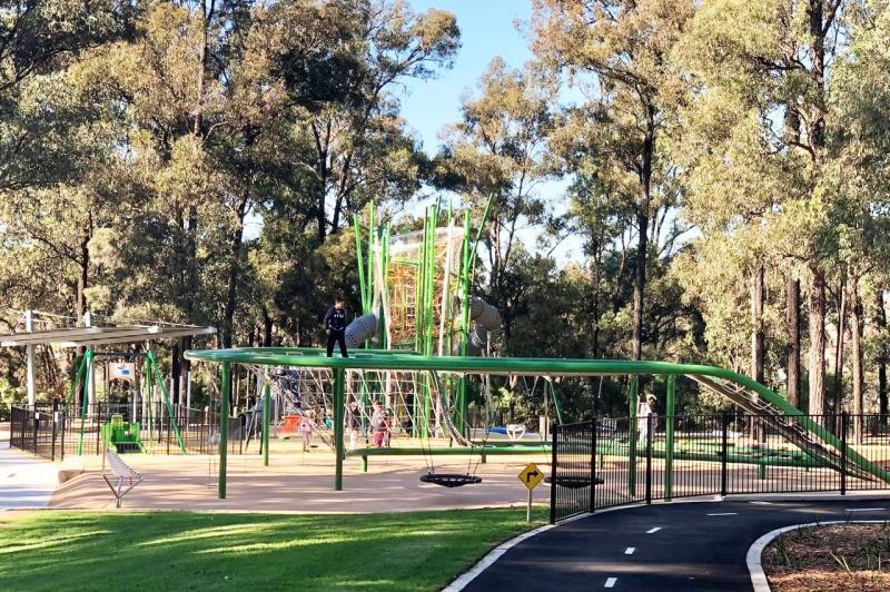 Climbing ropes and net course at Deerbush Park