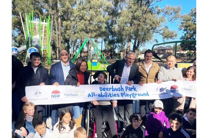Fairfield Mayor, Frank Carbone, officially opened Deerbush Park All-Abilities Playground